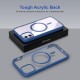 Royal Blue Clear Transparent Magsafe Back Case for iPhone 12 Mini