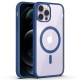 Royal Blue Clear Transparent Magsafe Back Case for iPhone 12 Pro Max