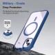 Royal Blue Clear Transparent Magsafe Back Case for iPhone 13