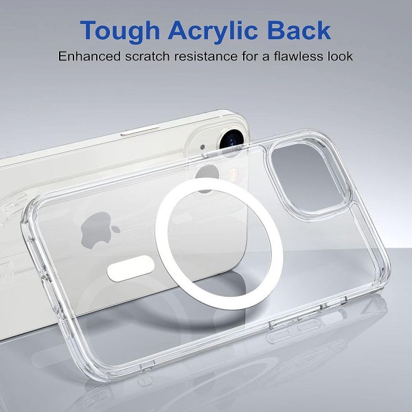 Crystal Clear Transparent Magsafe Back Case for iPhone 14