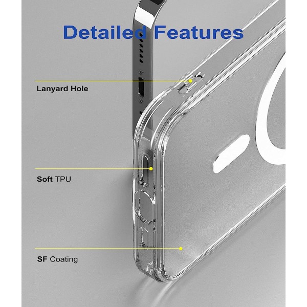 Crystal Clear Transparent Magsafe Back Case for iPhone 14