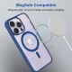 Royal Blue Clear Transparent Magsafe Back Case for iPhone 14 Pro