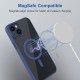 Royal Blue Clear Transparent Magsafe Back Case for iPhone 15