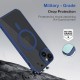 Royal Blue Clear Transparent Magsafe Back Case for iPhone 15