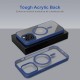 Royal Blue Clear Transparent Magsafe Back Case for iPhone 15 Pro Max