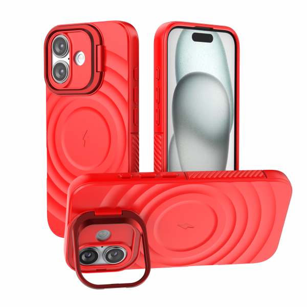 Crimson Red - TitanShield Wave Silicone Magsafe Back Case for iPhone 16