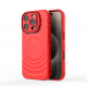 Crimson Red - TitanShield Wave Silicone Magsafe Back Case for iPhone 16 Pro