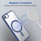 Royal Blue Clear Transparent Magsafe Back Case for iPhone SE 2020