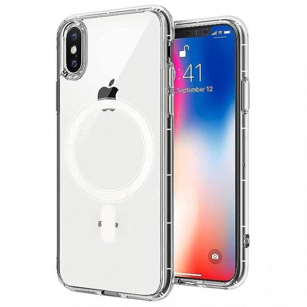 Crystal Clear Transparent Magsafe Back Case for iPhone XS