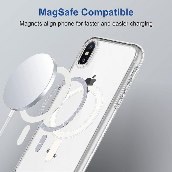 Crystal Clear Transparent Magsafe Back Case for iPhone XS