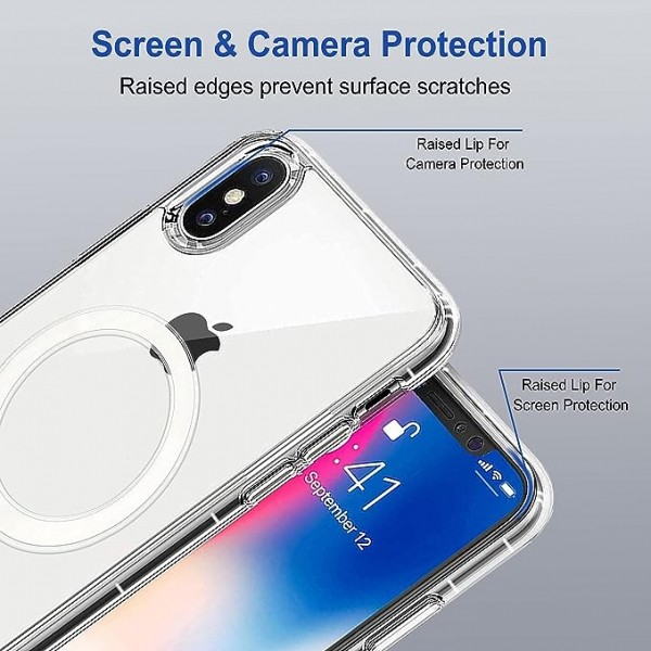 Crystal Clear Transparent Magsafe Back Case for iPhone XS