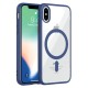 Royal Blue Clear Transparent Magsafe Back Case for iPhone XS