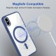 Royal Blue Clear Transparent Magsafe Back Case for iPhone XS