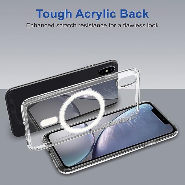 Crystal Clear Transparent Magsafe Back Case for iPhone XS Max