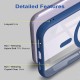 Royal Blue Clear Transparent Magsafe Back Case for iPhone XS Max