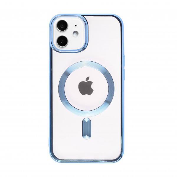 Magsafe Clear Slim with Camera Protection (Reflective Denim Blue) Silicone Back Case for iPhone 12
