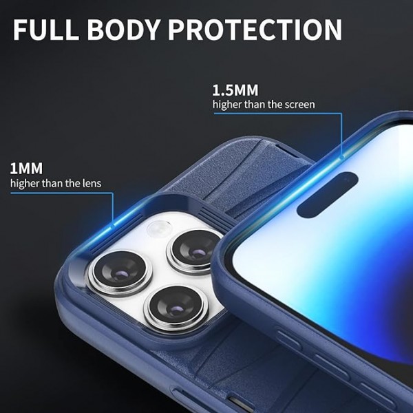 Comet Blue - Premium Soft Heat Dissipation Breathable Silicone Back Case for iPhone 14 Pro Max