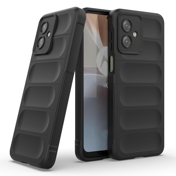 Black - Matte Soft Flexible Silicone Back Case for Moto G54