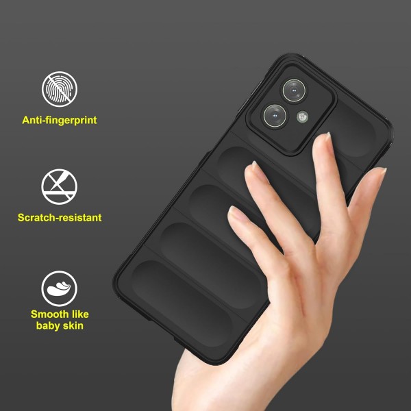 Black - Matte Soft Flexible Silicone Back Case for Moto G54