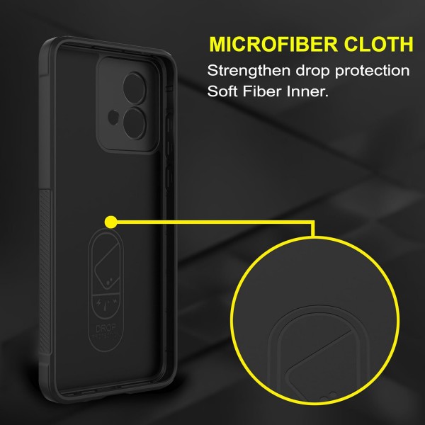 Black - Matte Soft Flexible Silicone Back Case for Moto G84