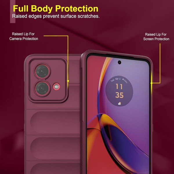 Wine Red - Matte Soft Flexible Silicone Back Case for Moto G84