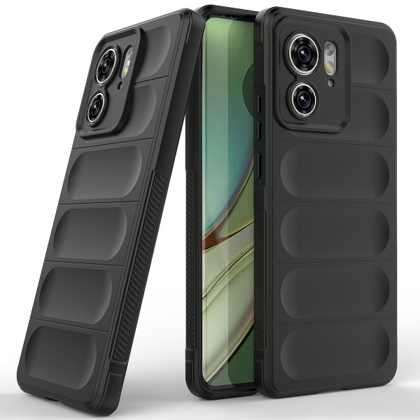 Black - Matte Soft Flexible Silicone Back Case for Motorola Edge 40 5G