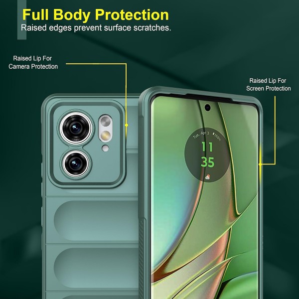 Hunter Green - Matte Soft Flexible Silicone Back Case for Motorola Edge 40 5G
