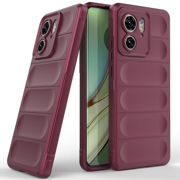 Wine Red - Matte Soft Flexible Silicone Back Case for Motorola Edge 40 5G