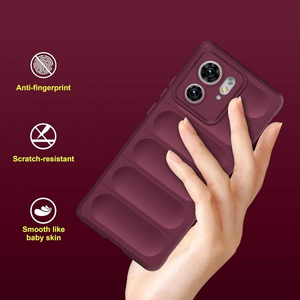 Wine Red - Matte Soft Flexible Silicone Back Case for Motorola Edge 40 5G