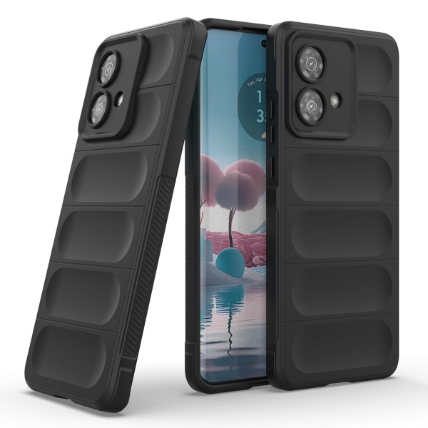 Black - Matte Soft Flexible Silicone Back Case for Motorola Edge 40 Neo