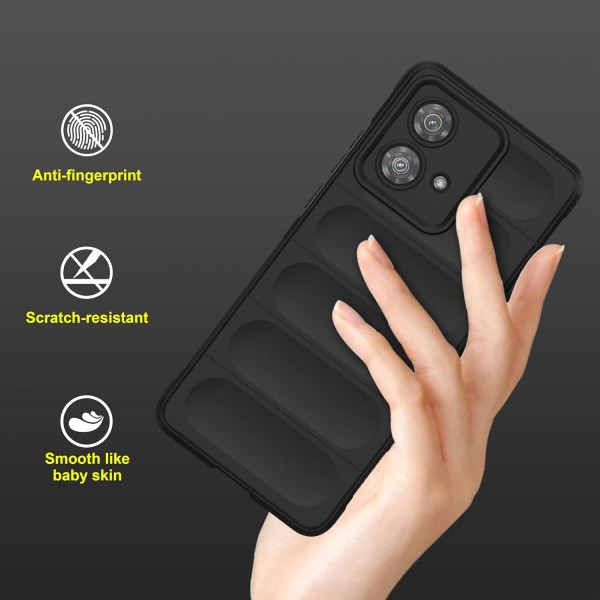 Black - Matte Soft Flexible Silicone Back Case for Motorola Edge 40 Neo