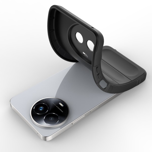 Black - Matte Soft Flexible Silicone Back Case for Realme 11 5G
