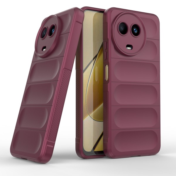 Wine Red - Matte Soft Flexible Silicone Back Case for Realme Narzo 60X