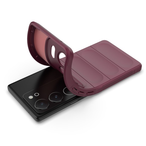 Wine Red - Matte Soft Flexible Silicone Back Case for Vivo V29