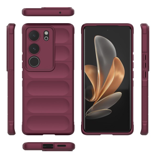 Wine Red - Matte Soft Flexible Silicone Back Case for Vivo V29