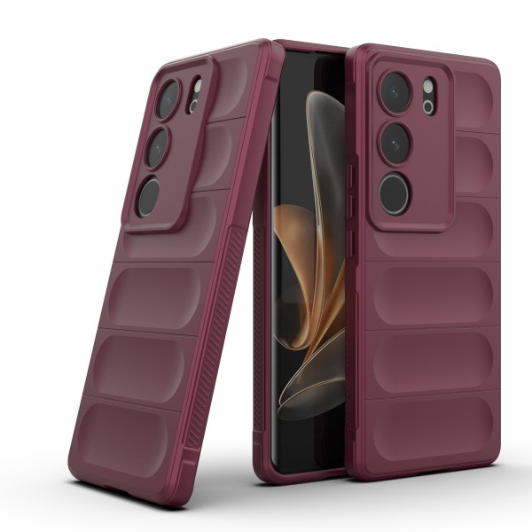 Wine Red - Matte Soft Flexible Silicone Back Case for Vivo V29 Pro